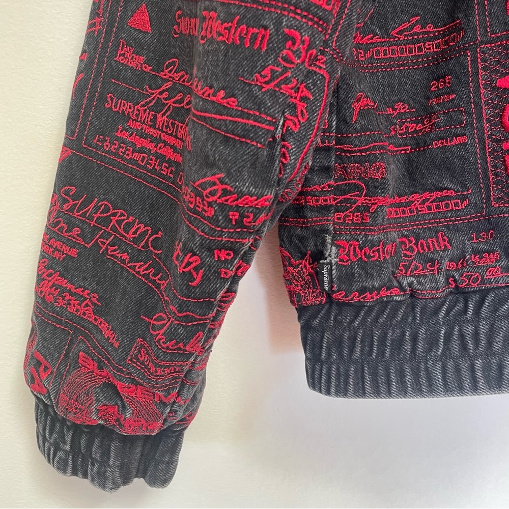 Supreme Checks Embroidered Denim Jacket - Picture 6 of 8
